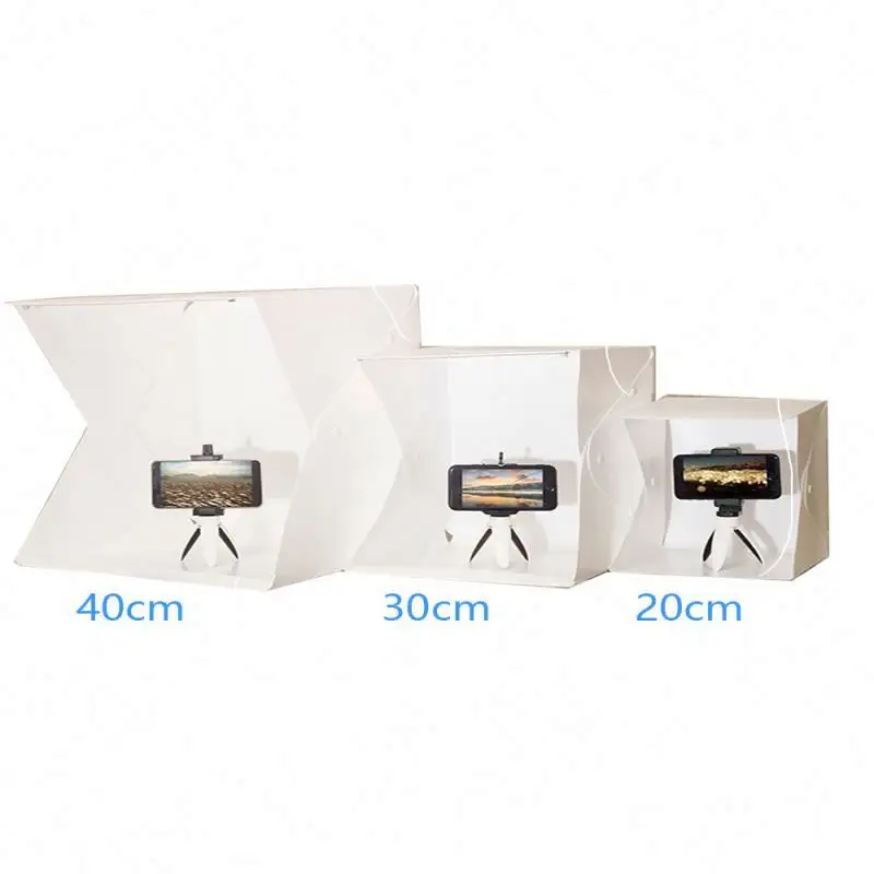 Factory direct sale Portable foldkable LED mini photo studio light box Photography Studio for mobile or camera with 20/30/40cm