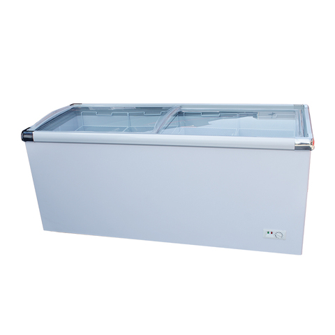 Commercial Ice Cream Chest Freezer with Sliding Glass Door for Supermarket and Frozen Food Display