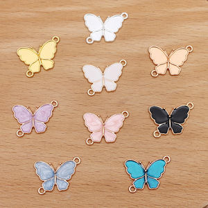 1.4Cm * 2Cm Twee Gaten Kleurrijke Emaille Vlinder Hanger Ornamenten Zinklegering Vlinder Connecter Bedels Voor Diy Ketting Armband - Product Image 1