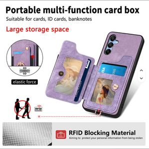 Pour <span class=keywords><strong>Galaxy</strong></span> A15 5G étui A15 portefeuille en cuir porte-carte bloquant la RFID couvercle à rabat magnétique anneau support dragonne <span class=keywords><strong>coque</strong></span> de téléphone - Product Image 4