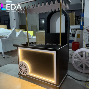 Carrito de Aperitivos y Postres LEDA, Carrito de Decoración para Bodas, Carrito de Flores para Centro Comercial, Carrito de Dulces para Fiestas de Acrílico y PVC con Luz - Product Image 6