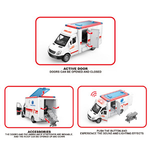 ของเล่นเด็กขายส่ง รถของเล่นกู้ภัย 1:16 แบบแรงเฉื่อย รถพยาบาล รถตำรวจ ของเล่นรถกู้ภัยพร้อมไฟและเสียง - Product Image 2