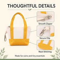 Dompet Koin Kecil Lucu dengan Logo Custom, Tas Kanvas Mini, Gantungan Kunci, Dompet Zipper, Kantong Uang Receh Mini untuk Koin, Kartu Kredit, Kunci, dan Earphone