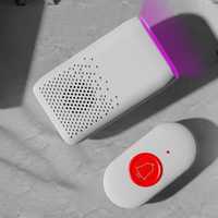 Nueva alarma de vibración de luz y sonido para sordos y silenciosos buscapersonas inalámbrico para el timbre de vibración intermitente colorido del hogar