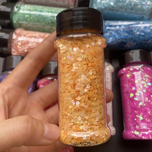 Vendita calda 2oZ Shaker in poliestere Macaroon Glitter olografico per oggetti in resina per occhi - Product Image 6