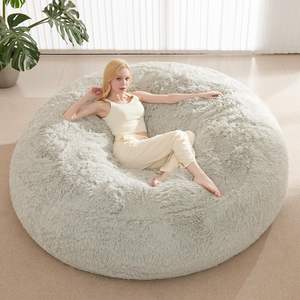 Gros non rempli surdimensionné grand siège de chaise longue vide pouf paresseux housse de canapé canapé lit paresseux salon pouf sans remplissage - Product Image 1