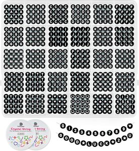 1520 pièces acrylique 4*7mm Alphabet perle ronde lettre Bracelet avec perles en forme de coeur pour la fabrication de bijoux Bracelets d'amitié - Product Image 4