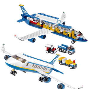 Thành phố máy bay giáo dục Khối xây dựng lắp ráp Airbus xe ô tô trẻ em mô hình đồ chơi máy bay gạch đặt - Product Image 3