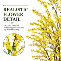 Fleurs artificielles en soie jaune hyper-réalistes de type Forsythia en gros, résistantes aux UV/au feu, pour décoration personnalisée de mariages et de maisons