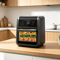 Four à friture sans huile JingXin 12QT, four de comptoir 5-en-1 avec rôtissoire et déshydrateur, 1700W, 450F, commande tactile