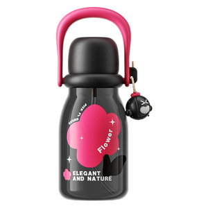 Portable Straw Water Bottle Cartoon Style Two In One Lid Large Capacity For Kids And Adults Back To School Use - Product Image 3