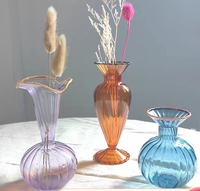 Vase à fleurs en verre créatif coloré pour aromathérapie hydroponique, centre de table moderne et minimaliste pour salon