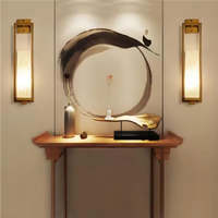 Lampu dinding logam Led dekorasi Interior Tiongkok, lampu braket dinding Modern untuk Hotel dan kamar tidur