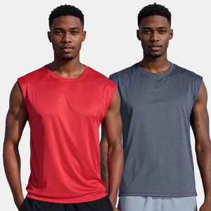 Camiseta de Compresión Corta Personalizada para Hombre, Sin Mangas, Transpirable, de Alta Elasticidad, Secado Rápido, para Correr, Gimnasio, Fitness, Ropa Deportiva Ajustada - Product Image 2