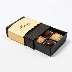 Boîtes à chocolat carrées de luxe fenêtre emballage <span class=keywords><strong>maison</strong></span> Bote pour <span class=keywords><strong>fruits</strong></span> recouverts de chocolat divisé doux revêtement UV gaufrage - Product Image 6