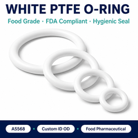 Joint torique en PTFE blanc pour l'industrie alimentaire, des boissons et pharmaceutique, qualité FDA, joint d'étanchéité pour pipeline sanitaire, sur mesure