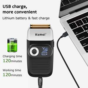 Kemei KM-2026 <span class=keywords><strong>professionnel</strong></span> 2-en-1 <span class=keywords><strong>tête</strong></span> <span class=keywords><strong>chauve</strong></span> tondeuse outil de toilettage feuille <span class=keywords><strong>rasoir</strong></span> <span class=keywords><strong>rasoir</strong></span> électrique sans fil avec affichage LED - Product Image 6