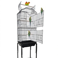 Cage à oiseaux portable en métal pour petits perroquets et espèces, avec support roulant amovible, utilisation intérieure/extérieure