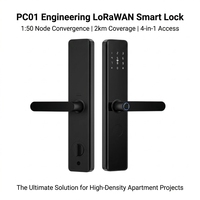 门禁控制 LoRaWAN 智能锁系统 AIoT Diyu PC01 IP52 电池供电云平台商业级 Sub-1G 适用于建筑项目