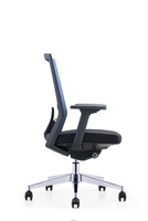 Chaise de bureau ergonomique moderne à dossier mi-haut, pivotante, avec accoudoirs réglables et siège coulissant, pour cadres, personnel, salles de réunion et mobilier de bureau