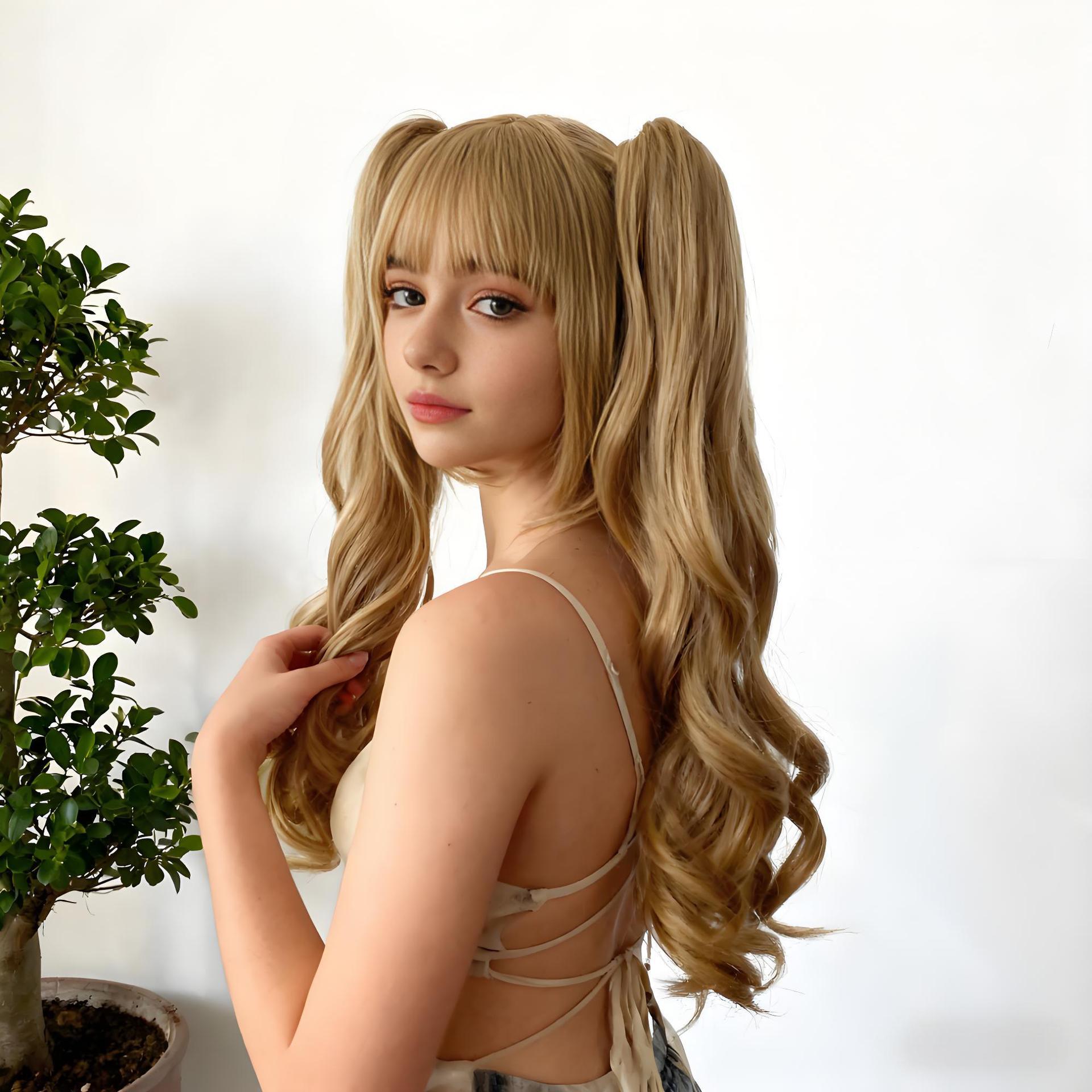 Double ponytail full head wig