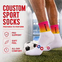 Chaussettes mi-mollet respirantes personnalisées à motif dégradé et maille, avec logo et motif de bout personnalisés, idéales pour le cyclisme et l'entraînement de course à pied