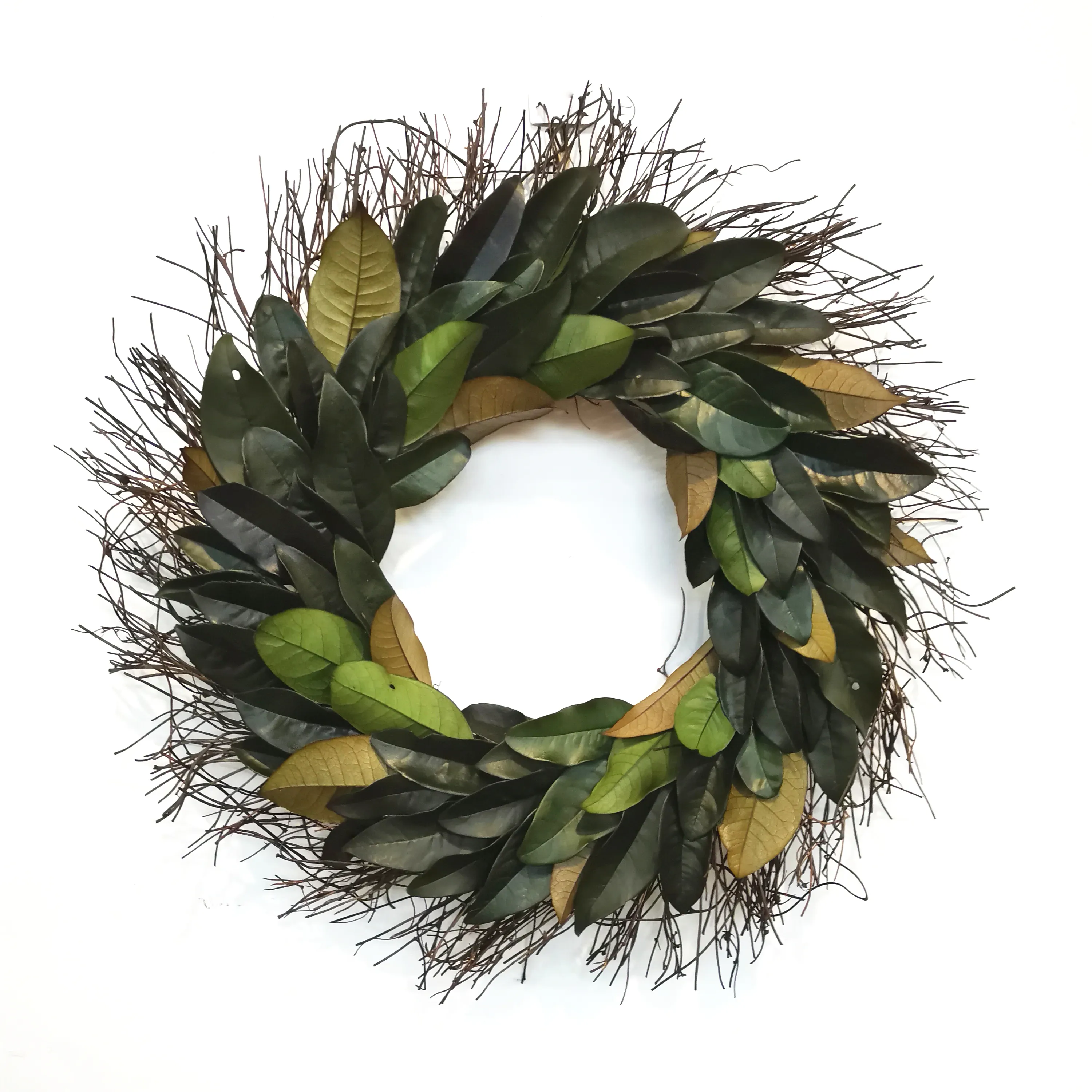 天然花輪用品ぶら下げ保存された緑の花輪オスマンサスの葉花輪オールシーズンのお祭りの装飾に適しています