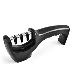 Afilador de cuchillos de cocina de tres etapas Manual de cerámica profesional amoladora de borde malvado de acero de tungsteno de diamante multifuncional - Product Image 3