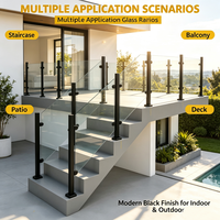 Poteau de balustrade en verre en acier inoxydable OEM ODM, clôture de sécurité en verre pour escaliers, balcons, villas et jardins
