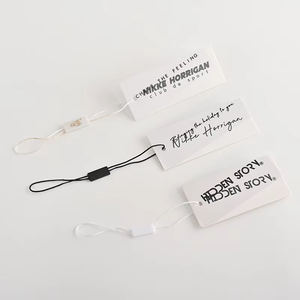 Custom Logo Brand Name Clothing Tags <strong>Labels</strong> Paper Hangtags with <strong>String</strong> for Shoes Bags and Own Fashion Design Clothing - Product Image 3
