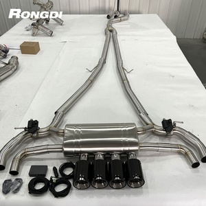 Nouvel échappement Valvetronic 540i à expédition rapide pour G30 B58 3.0T en acier inoxydable Catback noir brillant avec embouts en fibre de carbone - Product Image 1