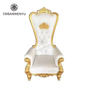 Fauteuil Trône Royal à Dossier Haut, Classique en Bois Doré, Vente en Gros à Prix Abordable - Product Image 5