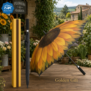 Parapluie de <span class=keywords><strong>golf</strong></span> à <span class=keywords><strong>prix</strong></span> d'usine, motif tournesol, poignée en EVA, tissu pongé 190T, armature en fibre de verre, idéal pour le <span class=keywords><strong>golf</strong></span> et les voyages, protection soleil et pluie - Product Image 5