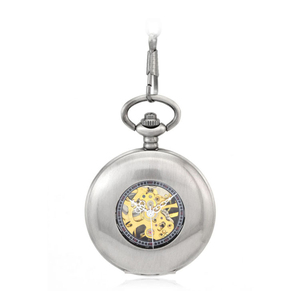 Montre de poche à fenêtre ouverte avec squelette <span class=keywords><strong>Lasha</strong></span> Grain, finition bronze antique et argentée, mouvement mécanique numérique - Product Image 5