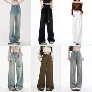 Nuevos Jeans de Pierna Recta Estilo Ins para <span class=keywords><strong>Mujer</strong></span>, de Talla Grande, Transpirables, de Secado Rápido y Resistentes al Desgaste, Pantalones de Trabajo para Dama - Product Image 5