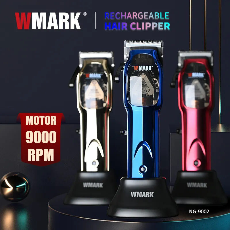 Wmark NG-9002 Bán Buôn Không Dây 9000Rpm Siêu Động Cơ Điện Cắt Tóc Mens Cắt Tóc Có Thể Sạc Lại Salon Tóc Cắt