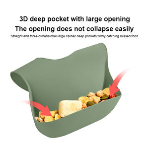 Baberos impermeables de silicona de grado alimenticio para bebés sin BPA al por mayor con colector de alimentos babero de alimentación ajustable personalizado suave para niños - Product Image 3