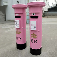 Boîte aux lettres murale NINI de style britannique rétro, extra-large, écologique, en métal, pour mariages, fêtes, bars et cafés