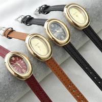 Montre de Luxe LP24 pour Femme, Design Ovale Simple, Bracelet en Acier Inoxydable 23mm, Montre Dorée Tendance Affaires et Sport pour Femme