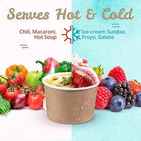 Gobelet en papier pour crème glacée, gelato et desserts, de qualité alimentaire, à paroi simple, imprimé sur mesure, directement de l'usine, avec couvercle