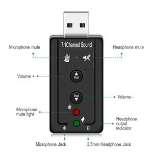 Vente en gros Haut-parleur USB Carte son 7.1 canaux USB avec prise <span class=keywords><strong>jack</strong></span> 3.5mm - Product Image 3