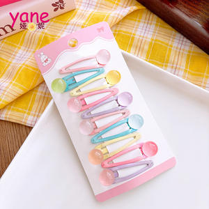 Juegos de 10 piezas de pinza de pelo BB transparente dulce y lindo para niños horquilla de resina versátil y simple - Product Image 4