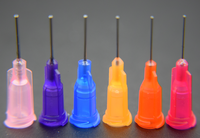 Aiguille de distribution de colle en plastique multicolore 34G moderne et économique avec vis de 1/2 pouce