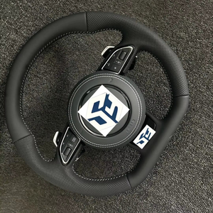 Volante in pelle RS per Audi <span class=keywords><strong>A3</strong></span> <span class=keywords><strong>8Y</strong></span> 8P 8V B8 B9 TTS A4 B8 B8.5 A5 A6 C6 C7 C8 4F A7 A8 Q3 Q5 S3 8V S4 S5 Rs3 Rs4 Rs5 Rs7 Tt - Product Image 1