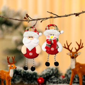 Nouvelles décorations de Noël transfrontalières : pendentifs colorés en forme de poupée et boule noire pour sapin de Noël, petits ornements - Product Image 3