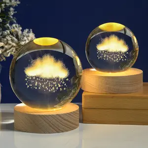 نموذج هدية نظام شمسي كرة كريستال كروية ثلاثية الأبعاد محفورة بالليزر كرة كواكب فلكية ديكور منزلي إضاءة ديكور فنون كونية