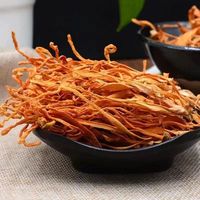 Emballage personnalisé, 100% naturel, champignons Cordyceps militaris séchés entiers, Chong Cao Hua, 500g, emballage sous vide pour la cuisine et le thé
