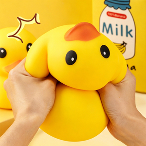 High Quality TPR Big Yellow Duck Shape Funny Squishy Slow Return Hand Exercise <b>Squeeze</b> Stress Relieve Toys for Kids and Adults - Product Image 2