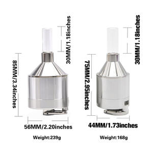 Molinillo <span class=keywords><strong>de</strong></span> Azúcar Personalizado <span class=keywords><strong>de</strong></span> 56 mm, Molinillo Manual con Embudo y Botella <span class=keywords><strong>de</strong></span> Vidrio para <span class=keywords><strong>Tabaco</strong></span>, Material <span class=keywords><strong>de</strong></span> Aleación <span class=keywords><strong>de</strong></span> Zinc, Color Plateado - Product Image 5