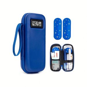 Large Capacity EVA Waterproof Portable <b>Cooler</b> Case Zipper Closure Insulin Pen Temperature Display for Diabetes Storage - Product Image 3